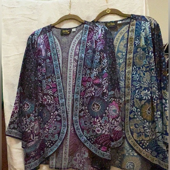 Bob Mackie Festival Print Silky Kimono Set - Picture 2 of 6